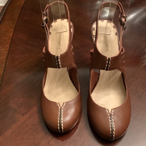 Max Studio Tyson Brown Fine Leather Ankle Strap Dress Shoes. Size 8.5M - Picture 11 of 13